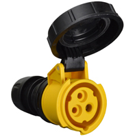 Pin and Sleeve Connector Devices 888-3156-NS IEC 60309 Cable Mount Connector, IP67 Rated, 20 Amp 120 Volt, 4H, IEC 309 International Pin and Sleeve Devices 